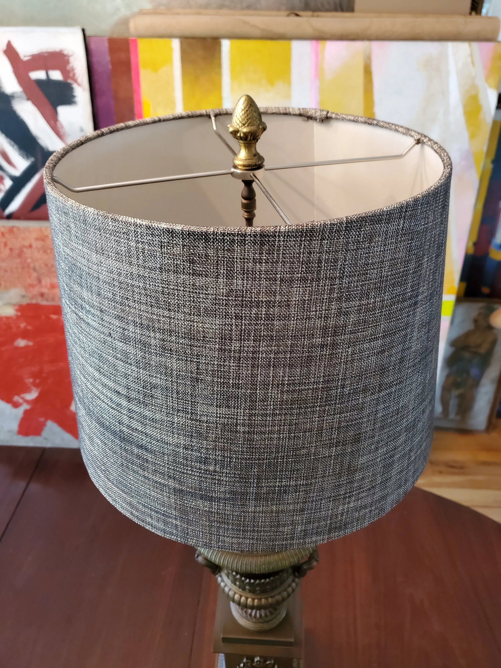Antique Blue John Style Derbyshire Empire Lamp - 5