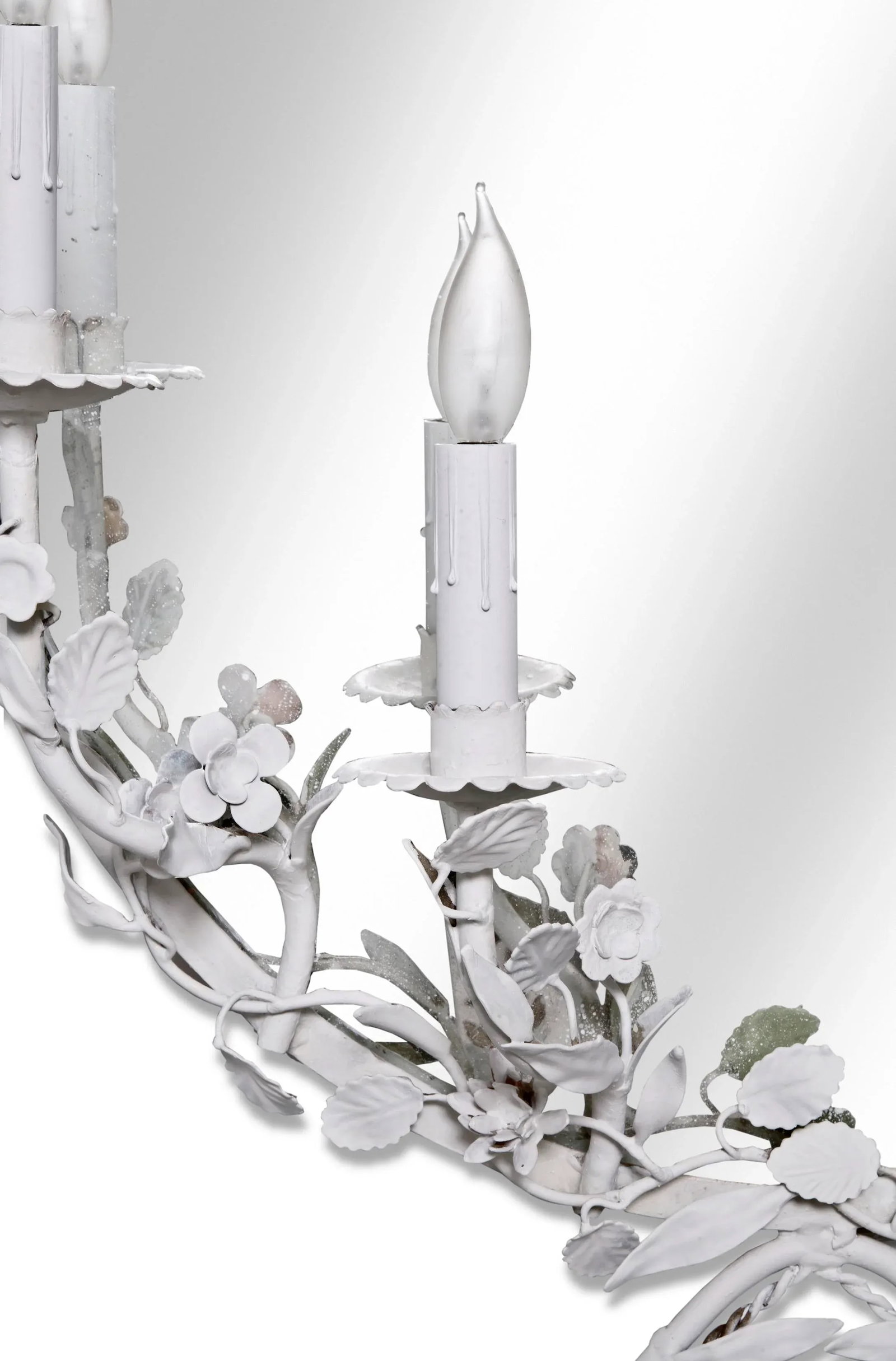 Mid 20th Century Italian Iron Floral Sconce Mirror - 2