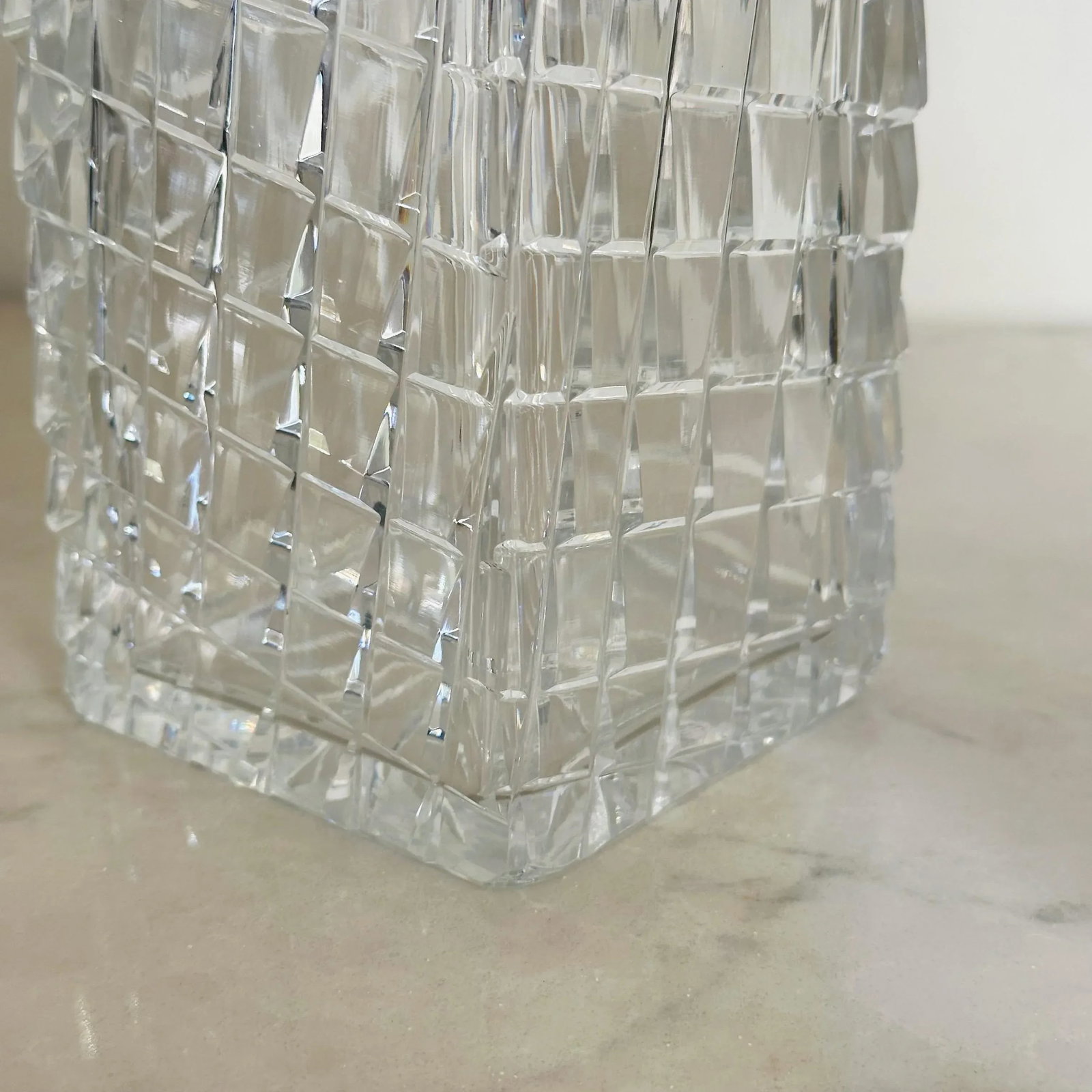 Antique Hand Cut Crystal Art Deco Decanters in Unique Trapezoid Pattern With Matching Stoppers, a Pa - 10