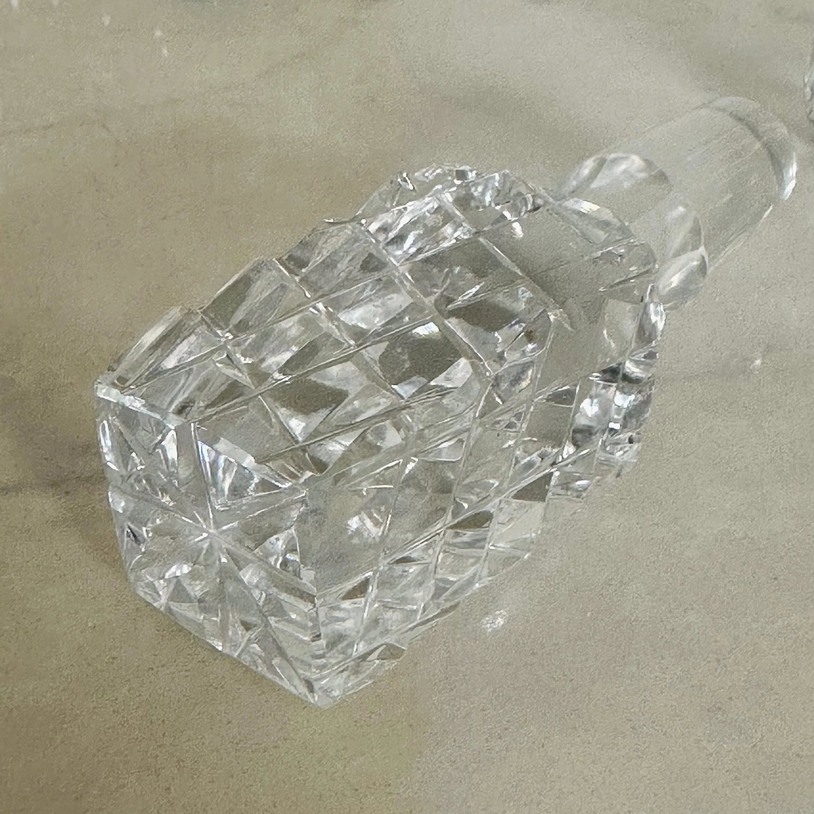 Antique Hand Cut Crystal Art Deco Decanters in Unique Trapezoid Pattern With Matching Stoppers, a Pa - 6