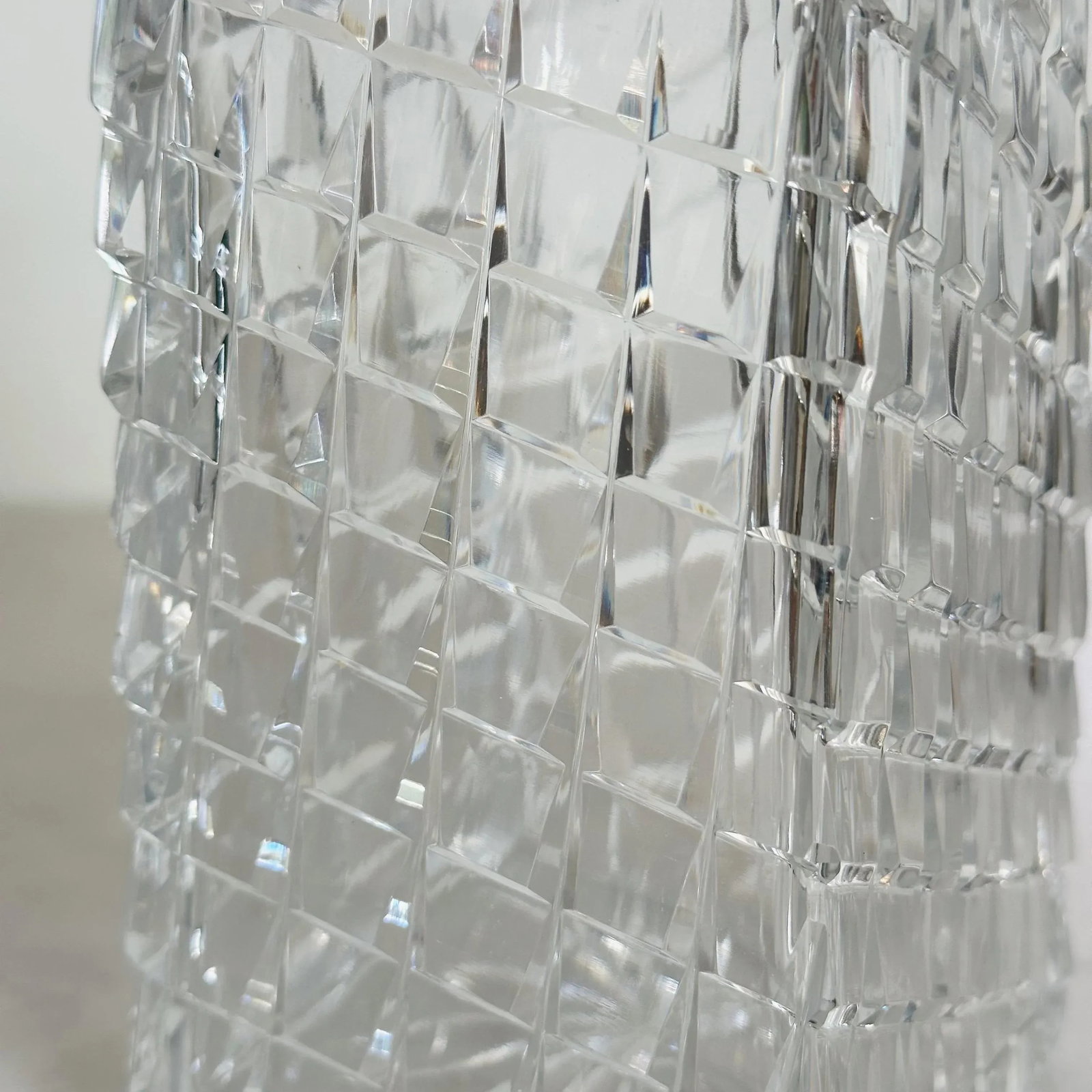 Antique Hand Cut Crystal Art Deco Decanters in Unique Trapezoid Pattern With Matching Stoppers, a Pa - 8