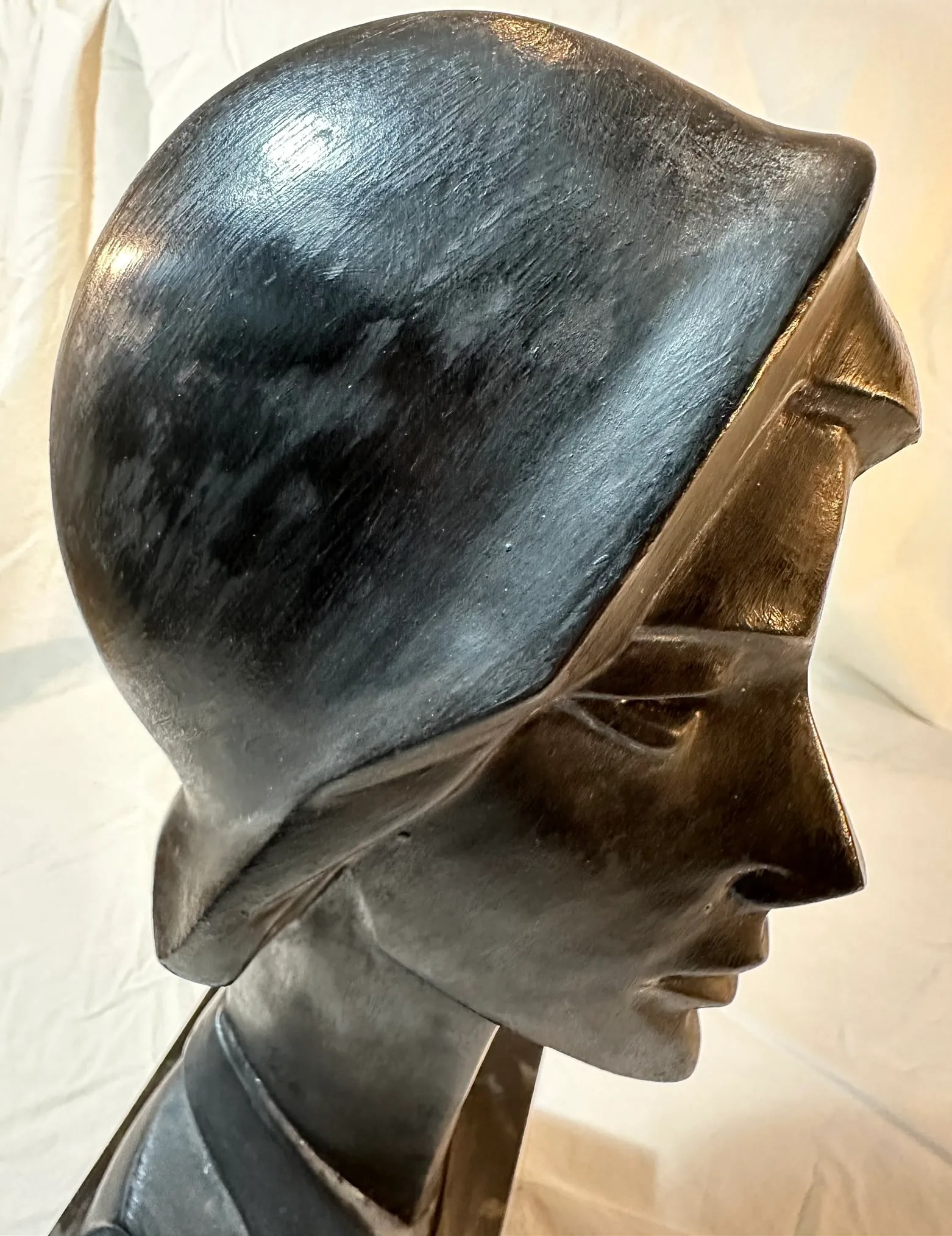 Pair 1980s Neo Deco Black Ceramic Man and Woman by David Fisher for Austin Productions - 3