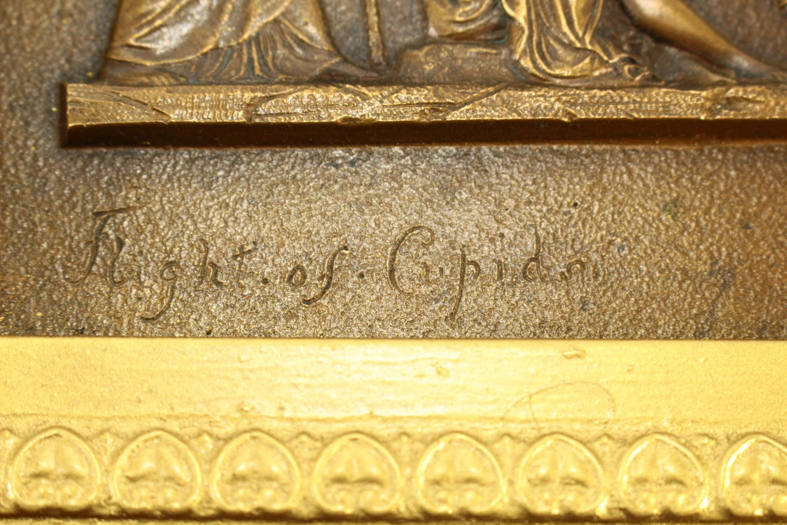 After Bertel Thorvaldsen (Danish, 1770-1844) Solid Bronze Plaque Neoclassical Scene "The Age of Love - 9