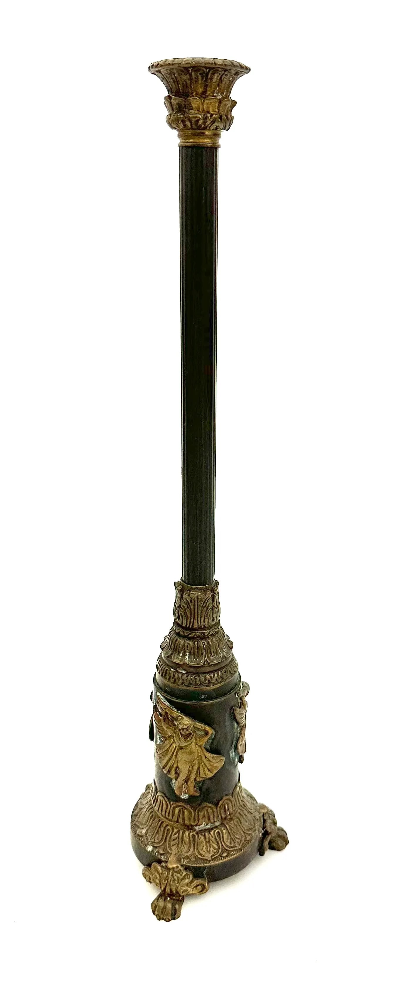 1940s Neoclassical Revival Bronze and Brass Candlesticks- a Pair - 2
