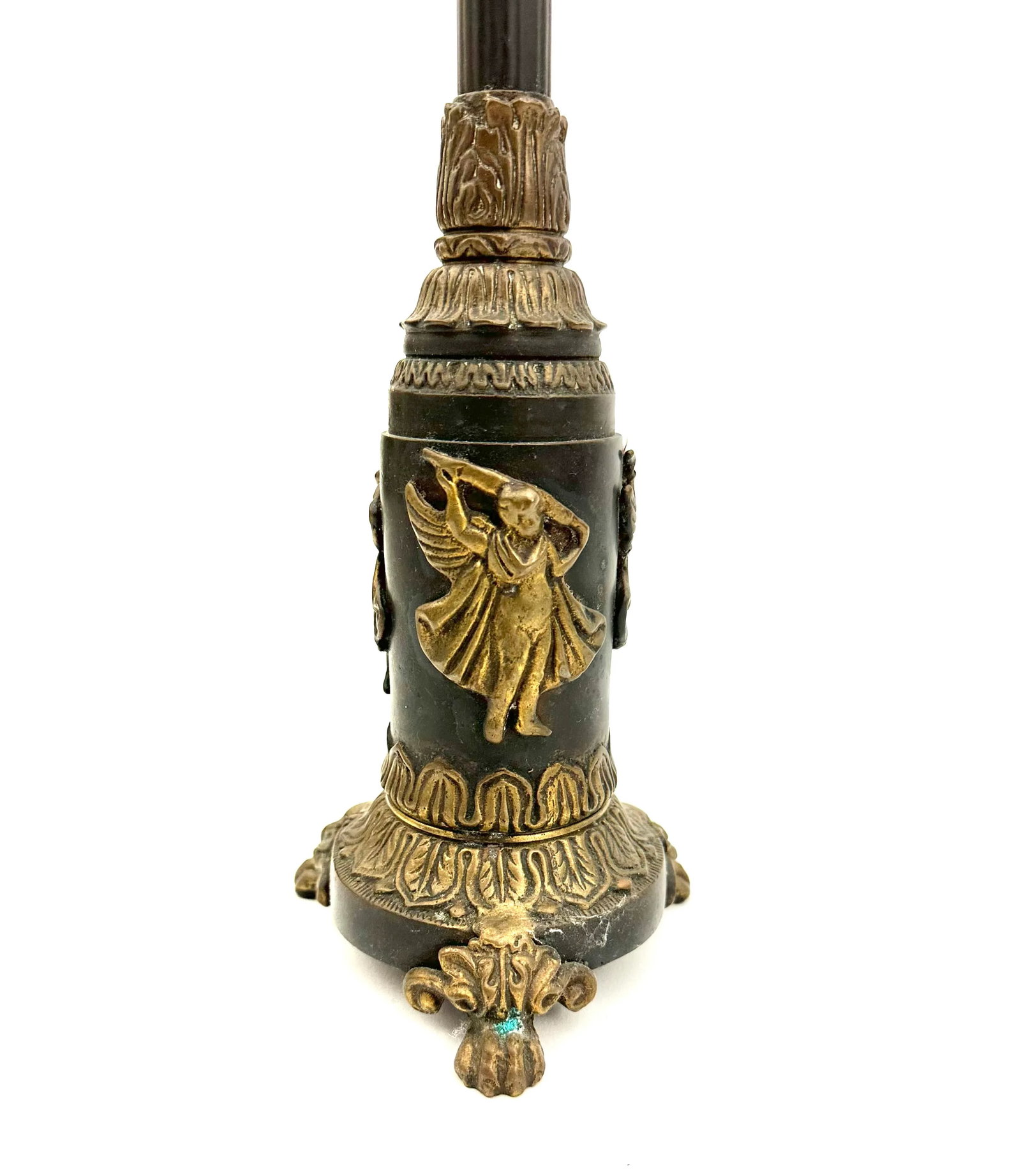 1940s Neoclassical Revival Bronze and Brass Candlesticks- a Pair - 7