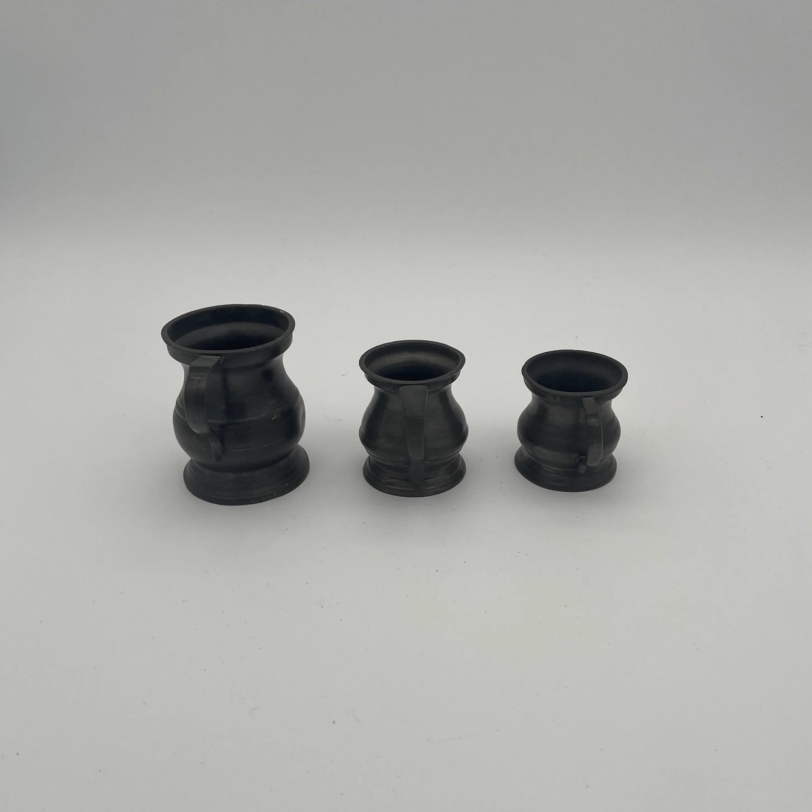 Mid 19th Century Early Pewter Graduated Measures - Set of 3 - 4