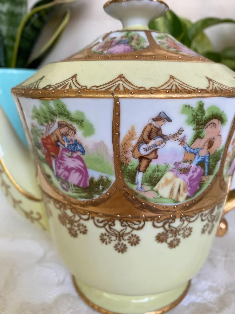 1950s Royal Vienna by Arnart "Love Story" Collection - Tea/Coffee Serving Set, Hand Painted, Courtin - 3