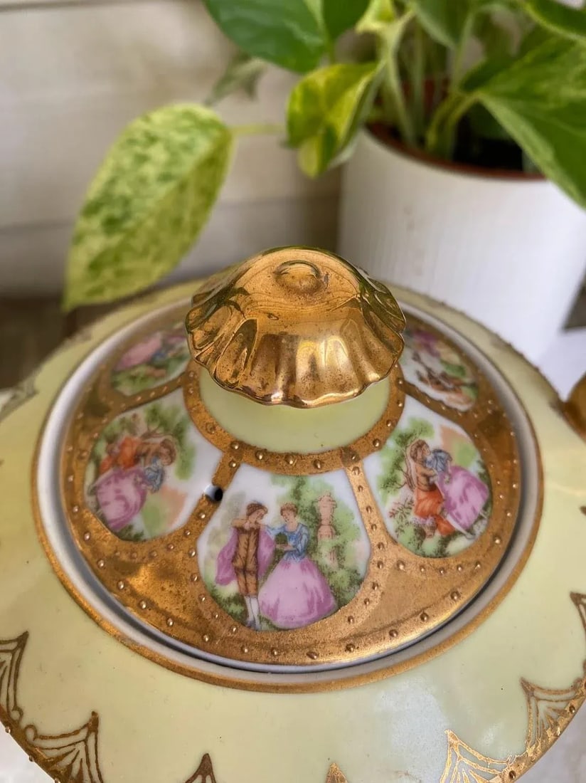 1950s Royal Vienna by Arnart "Love Story" Collection - Tea/Coffee Serving Set, Hand Painted, Courtin - 4