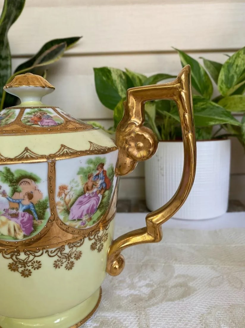 1950s Royal Vienna by Arnart "Love Story" Collection - Tea/Coffee Serving Set, Hand Painted, Courtin - 5
