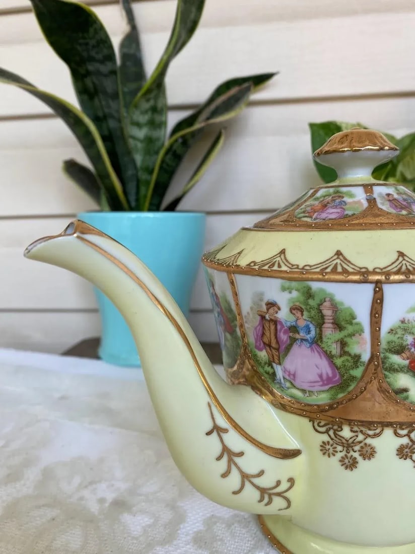 1950s Royal Vienna by Arnart "Love Story" Collection - Tea/Coffee Serving Set, Hand Painted, Courtin - 6