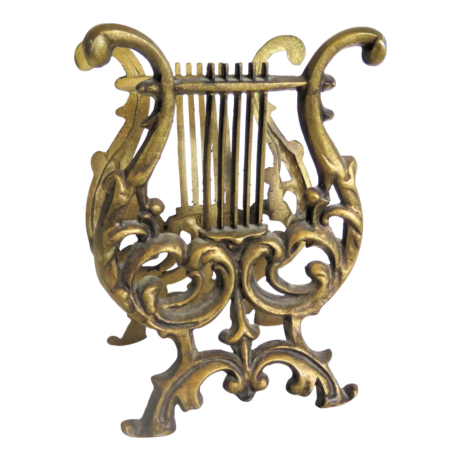 Early Hollywood RegencyBrass and Pot Metal Sheet Music/Magazine Rack: These vintage sheet music holders are rare and cannot be found easily. I have seen them on occasion but that has been many years ago as I was born in 1945. The style is early Hollywood Regency, made