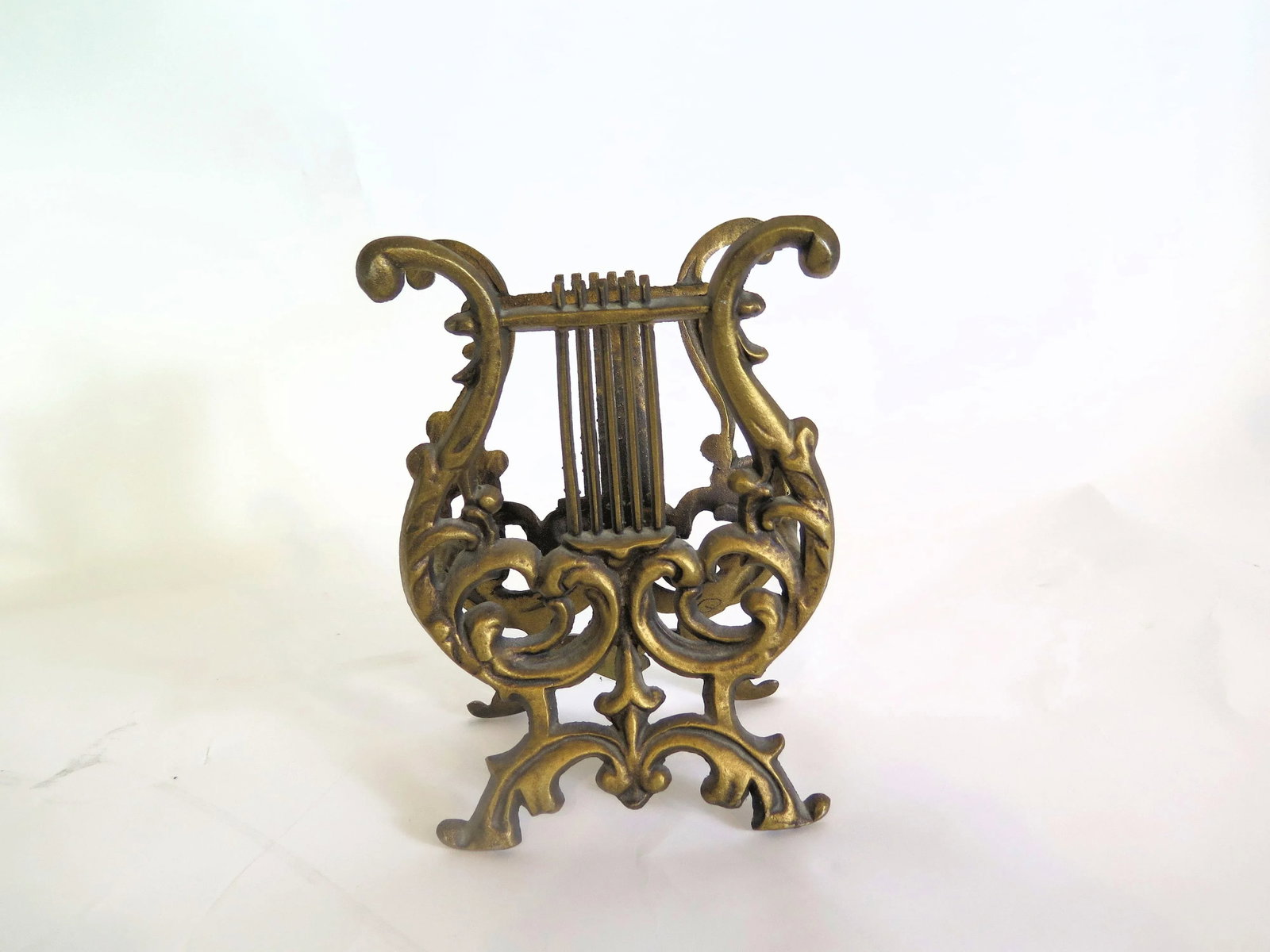 Early Hollywood RegencyBrass and Pot Metal Sheet Music/Magazine Rack - 4