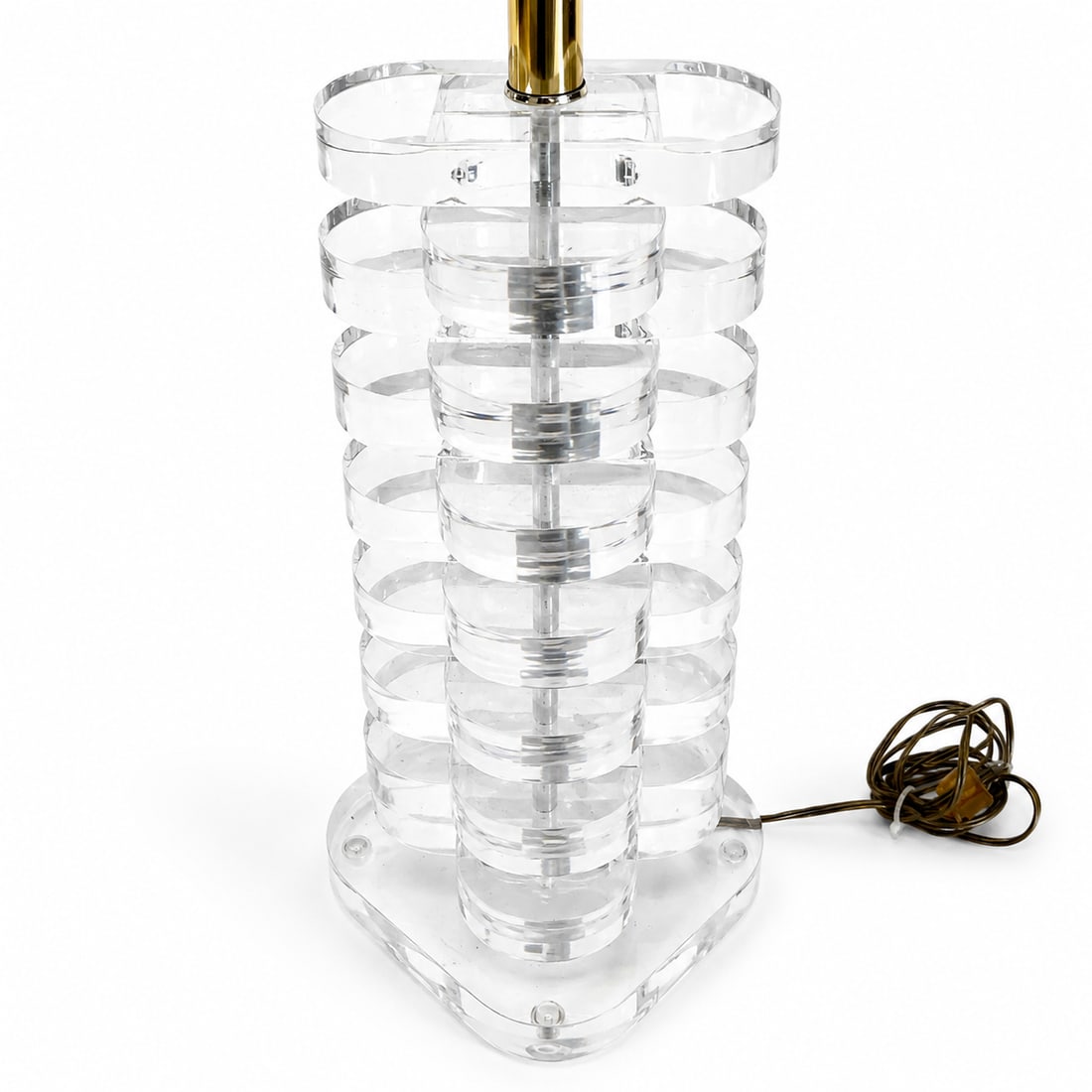 1970s Multi Stacked Lucite Table Lamp - 4