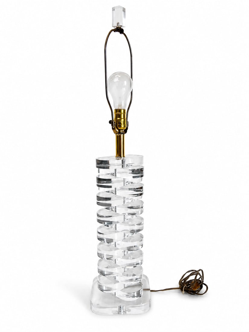1970s Multi Stacked Lucite Table Lamp - 5