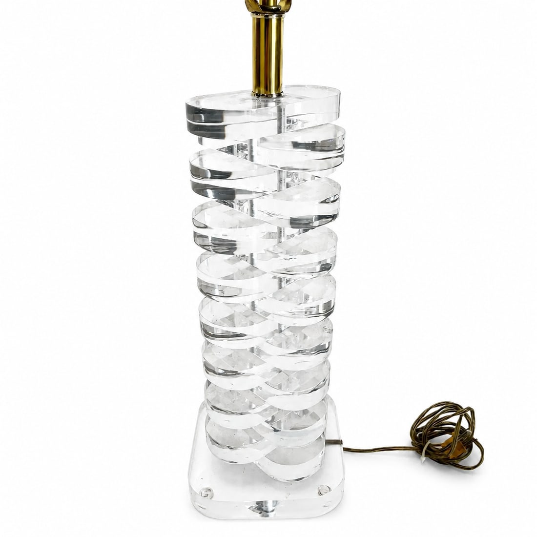 1970s Multi Stacked Lucite Table Lamp - 8