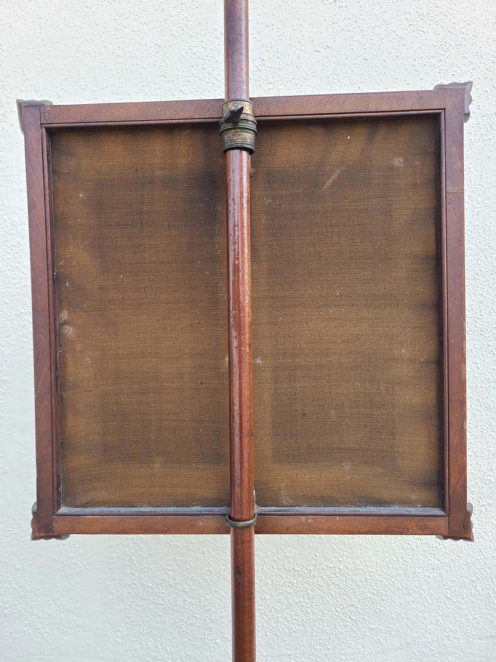 Antique Adjustable Wooden Needlepoint Decorative Fireplace Fire Screen - 10