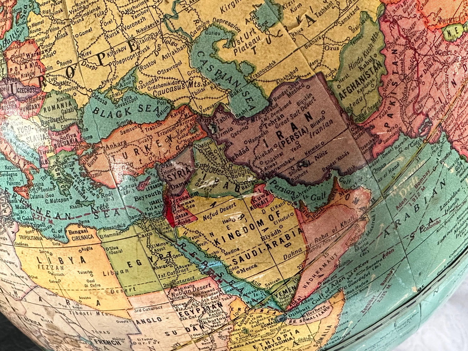 George F Cram Vintage World Globe - 11