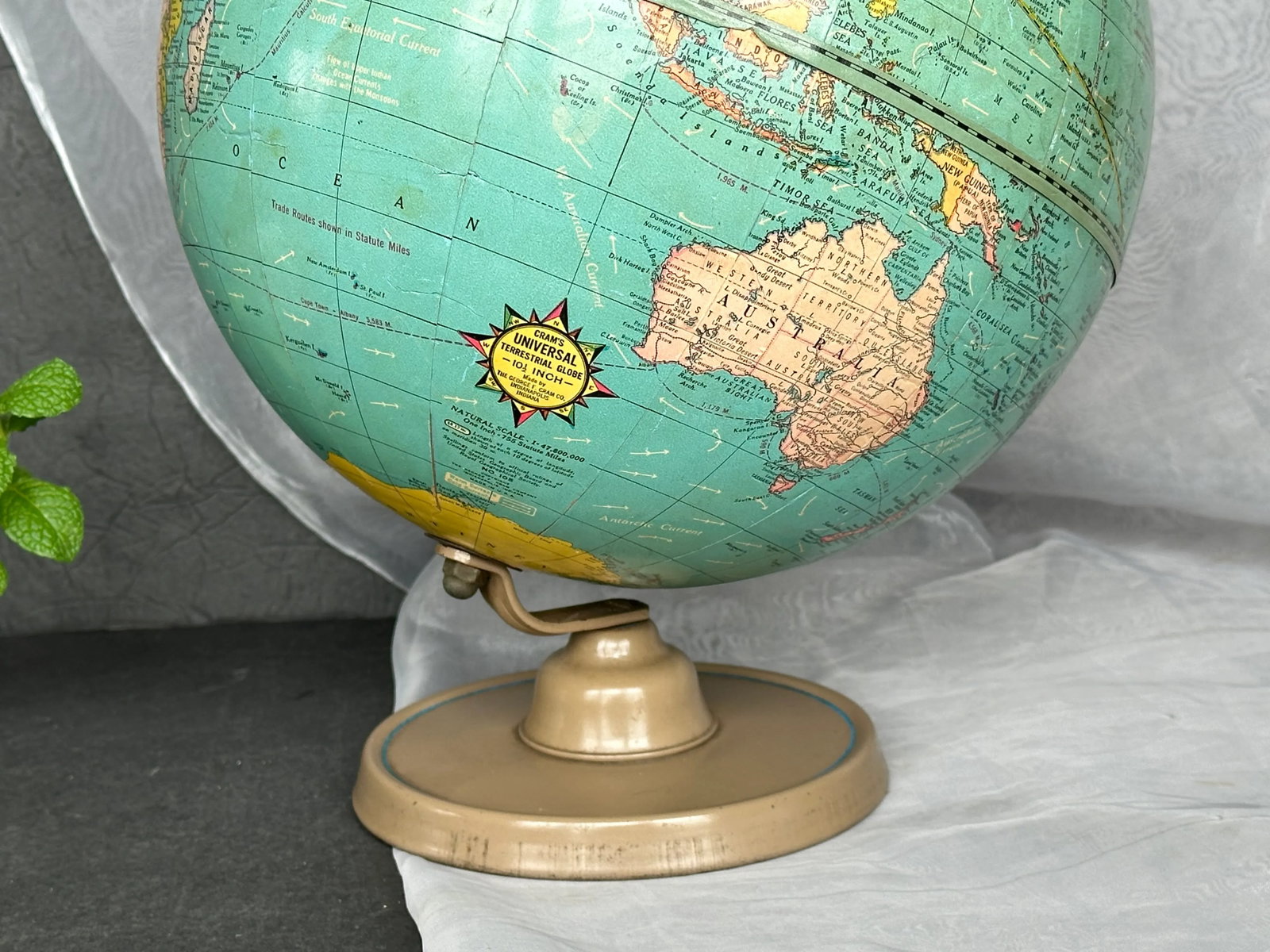 George F Cram Vintage World Globe - 12