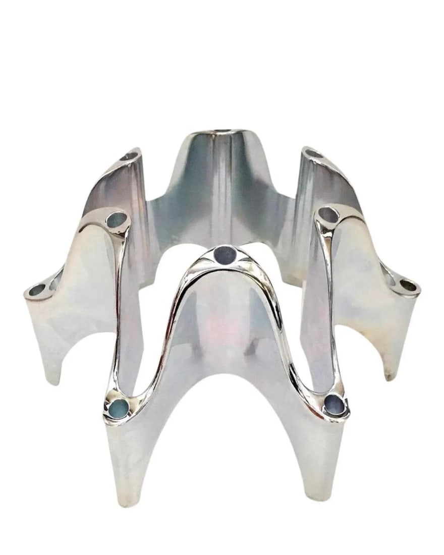 Sculptural Silver Plated Candle Holder by Jens Harald Quistgaard for Dansk - 4