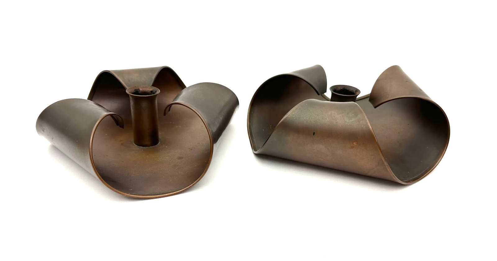 1960s Arts and Craft Revival Kopper Krafters of Hyannis Cape Cod Candlestick Holders - a Pair - 8