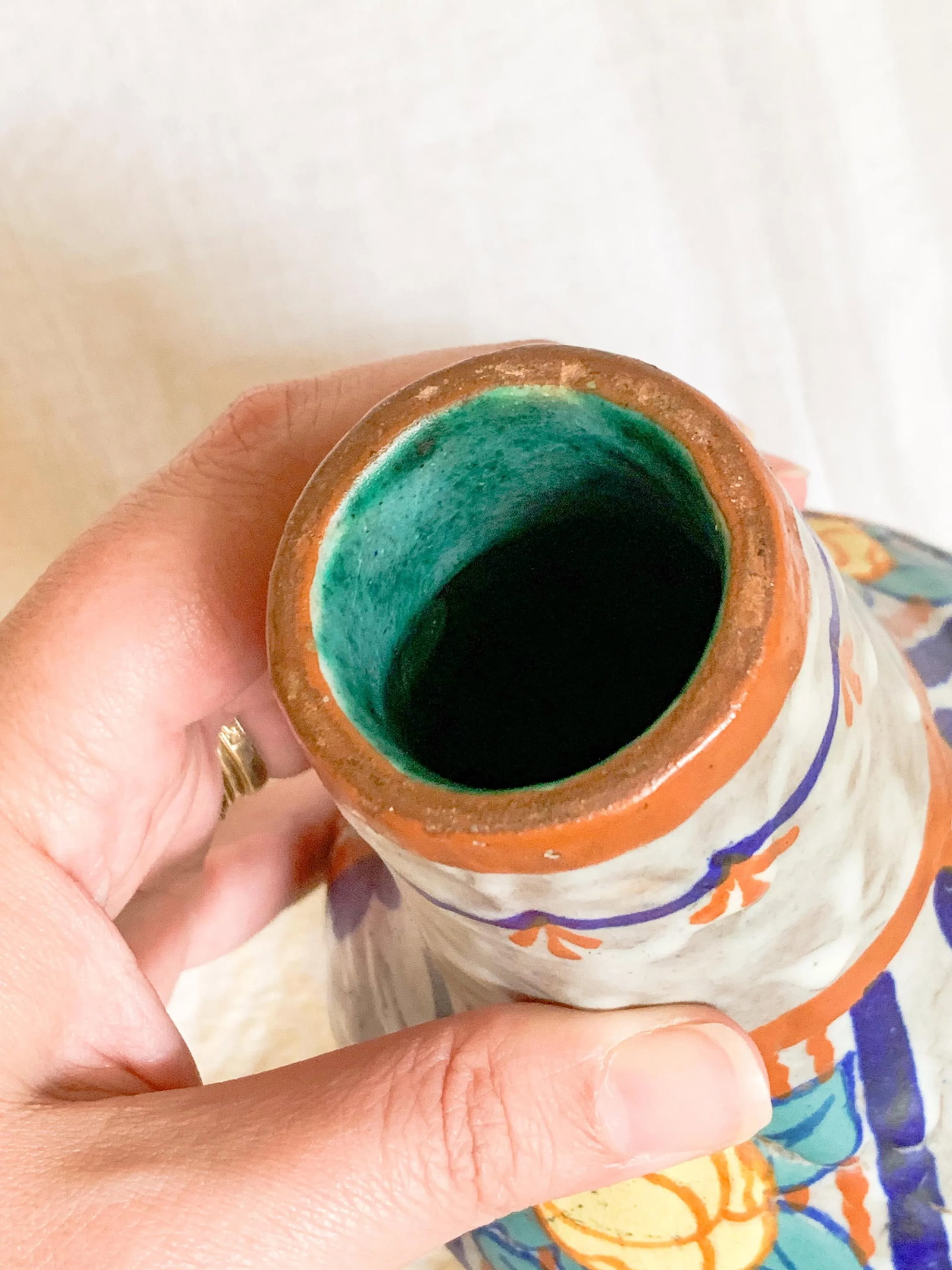 1920s French Art Nouveau Polychrome Pottery Vase by Louis Dage, Signed - 7