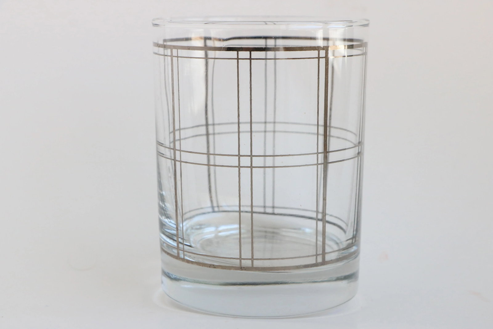 Georges Briard Platinum Windowpane Double Old Fashion Glasses - Set of 8 - 4
