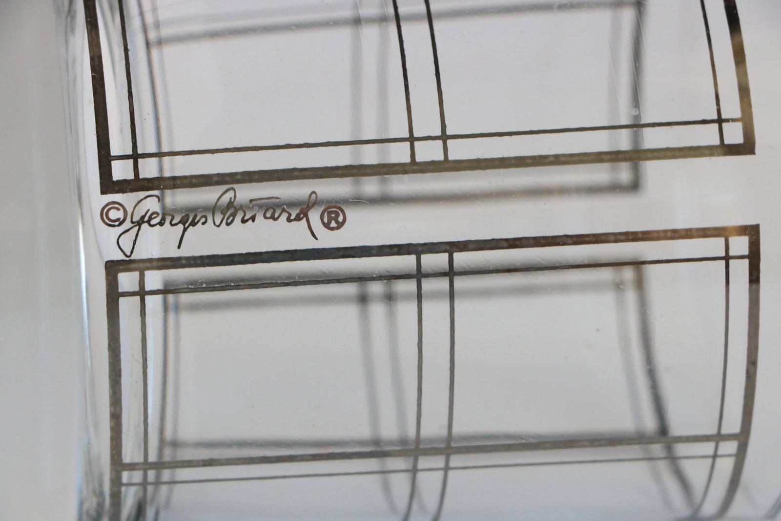 Georges Briard Platinum Windowpane Double Old Fashion Glasses - Set of 8 - 5