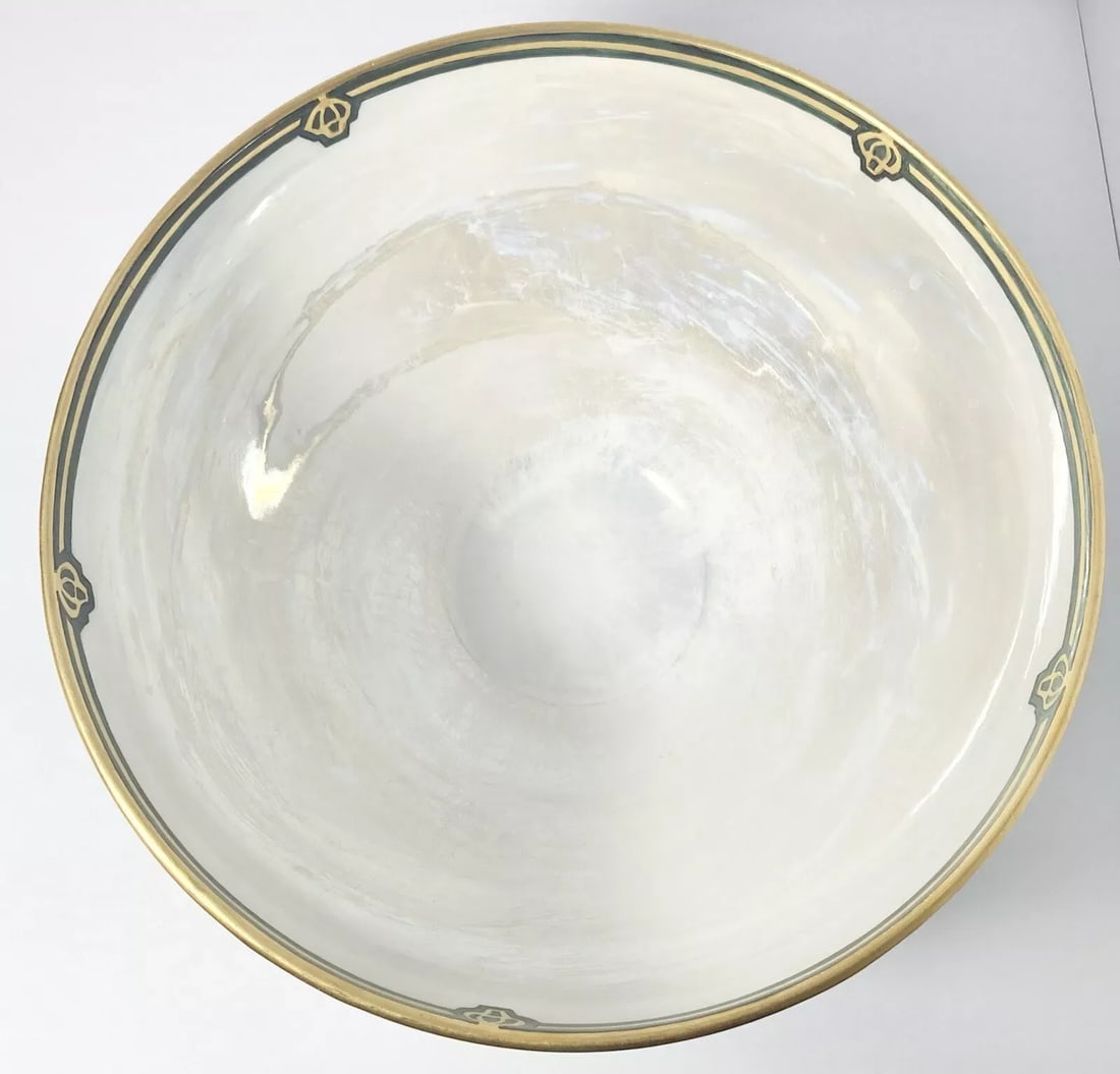 1890s Tressemanes & Vogt Limoges Porcelain Iridescent Fruit Motif Bowl - 2