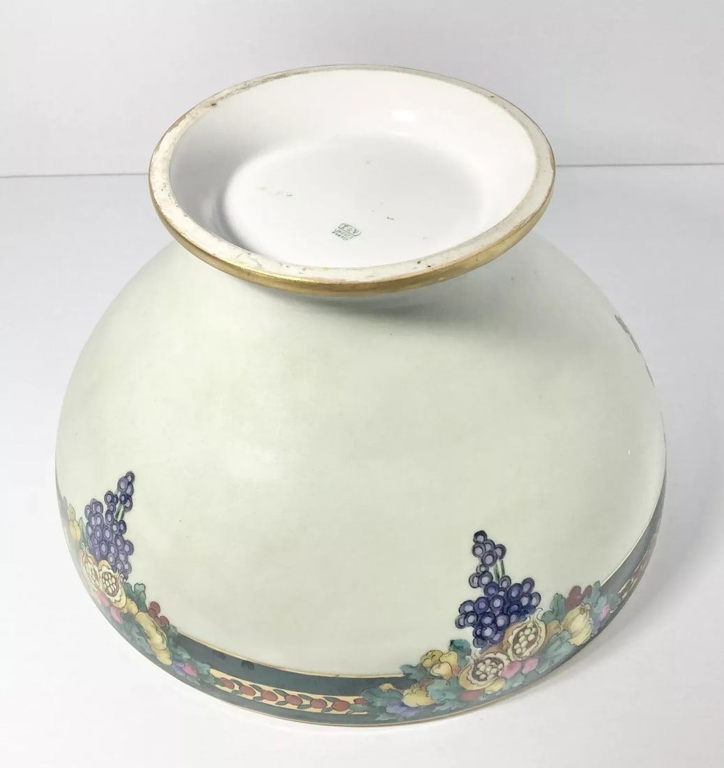 1890s Tressemanes & Vogt Limoges Porcelain Iridescent Fruit Motif Bowl - 3