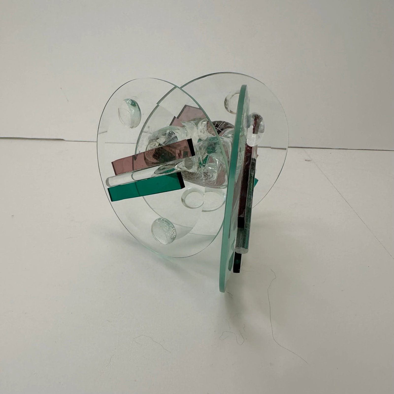 1990s Memphis Design Postmodern Glass Candle Holder - 3