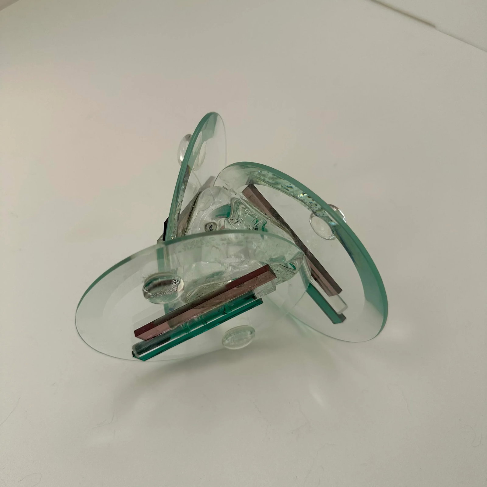 1990s Memphis Design Postmodern Glass Candle Holder - 5