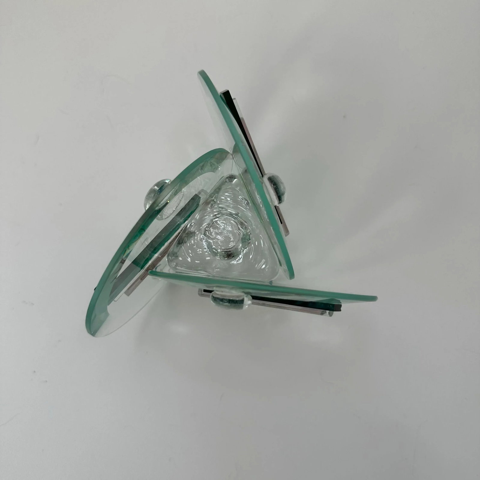 1990s Memphis Design Postmodern Glass Candle Holder - 6