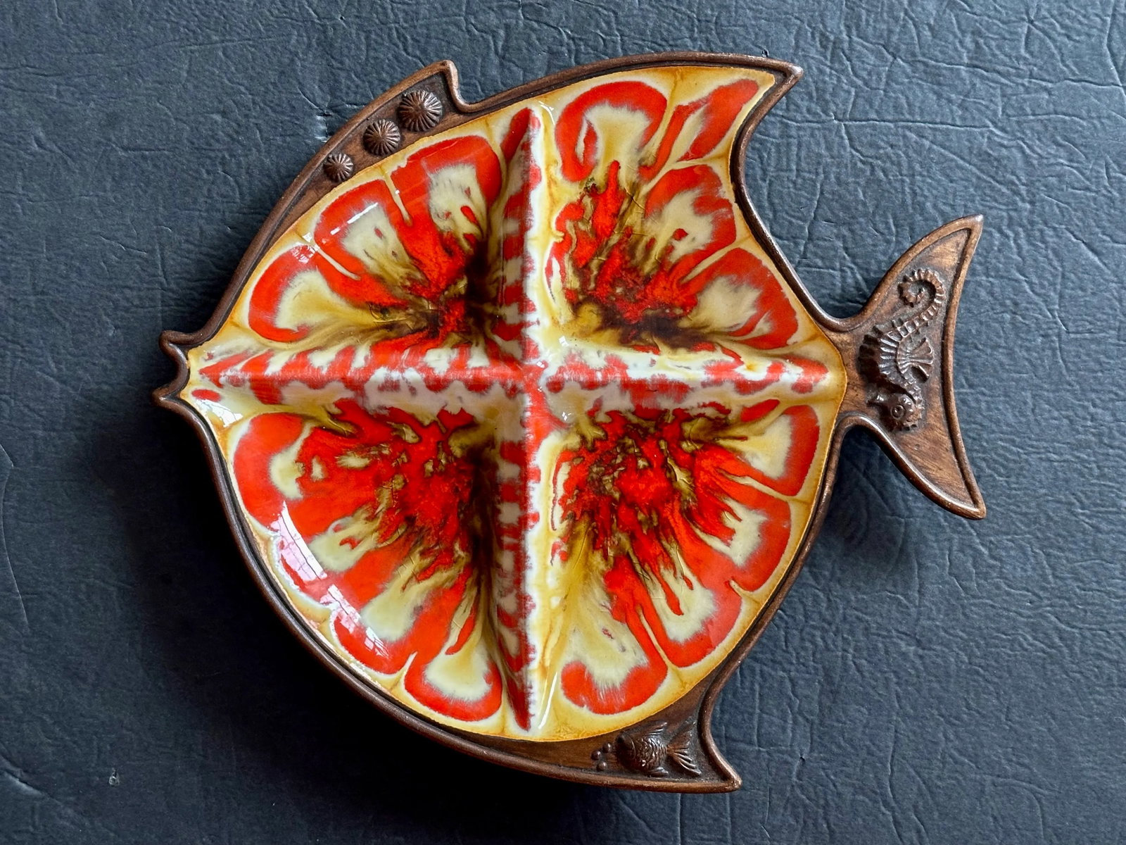 Mid Century California Pottery Decorative Fish Serving Dish - 3