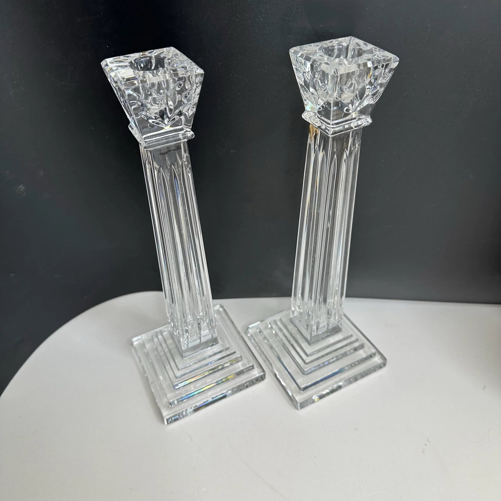 1990s Waterford Americas Heritage Collection Pair of George Washington Candlesticks - 2