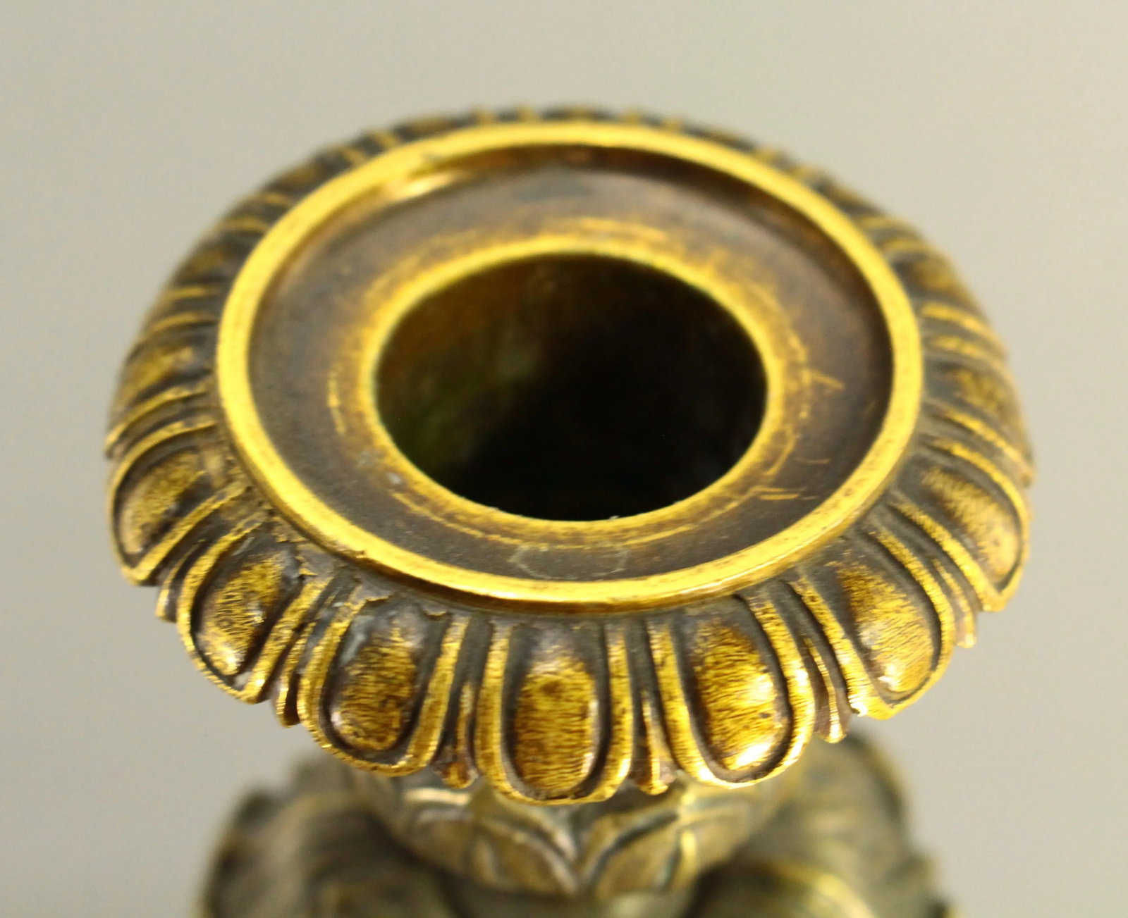 1820s-1830s French Empire Patinated & Gilt Bronze Candle Holders - a Pair - 7
