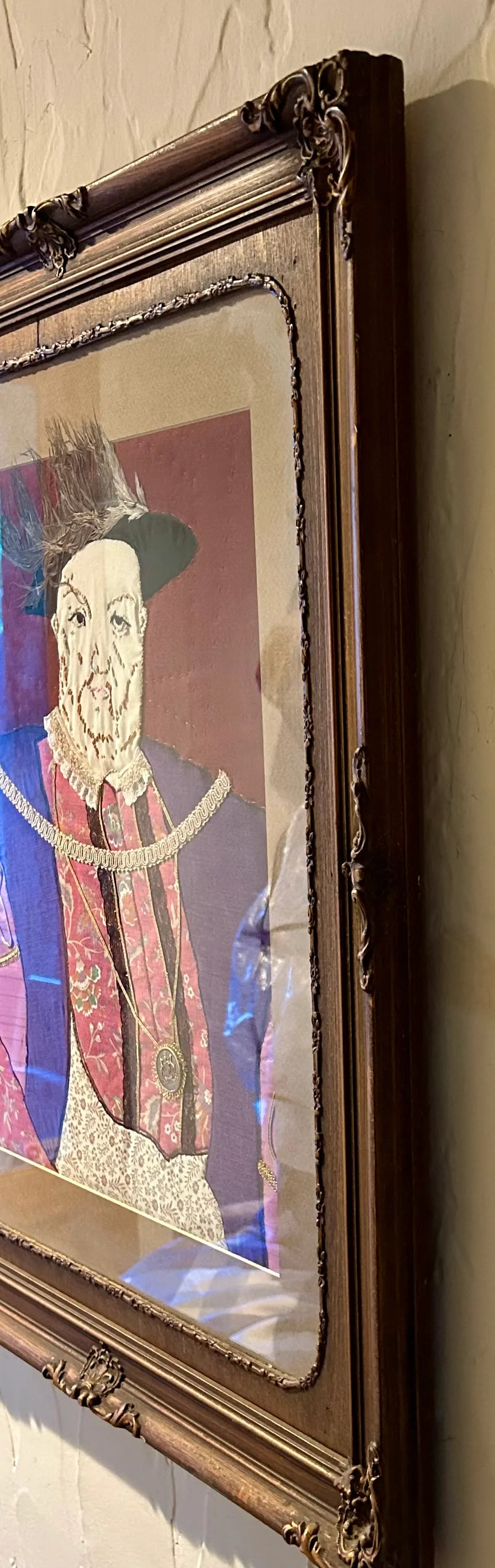 Vintage Folk Art Edwardian Gentleman Textile Portrait - 8