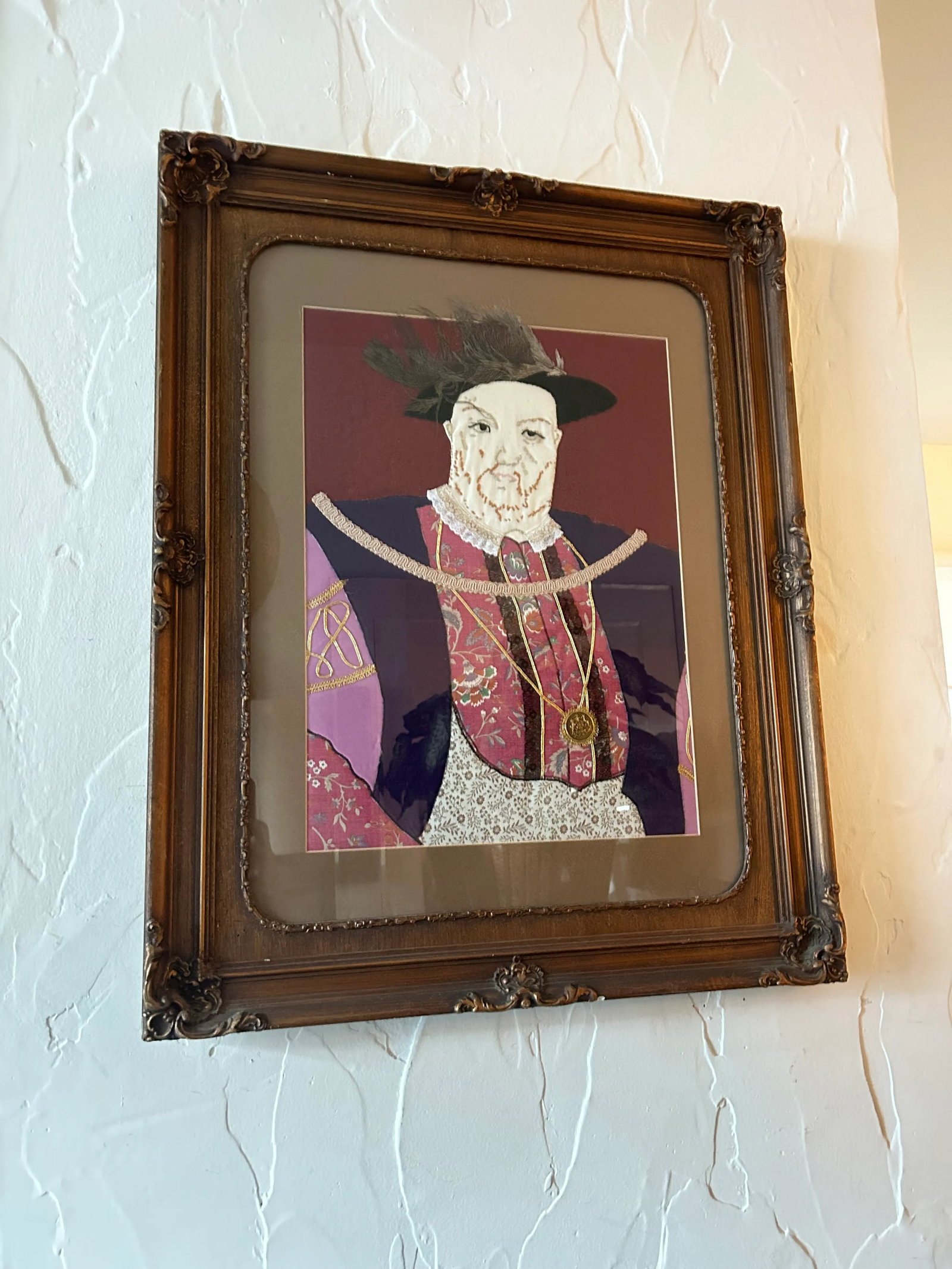 Vintage Folk Art Edwardian Gentleman Textile Portrait - 9