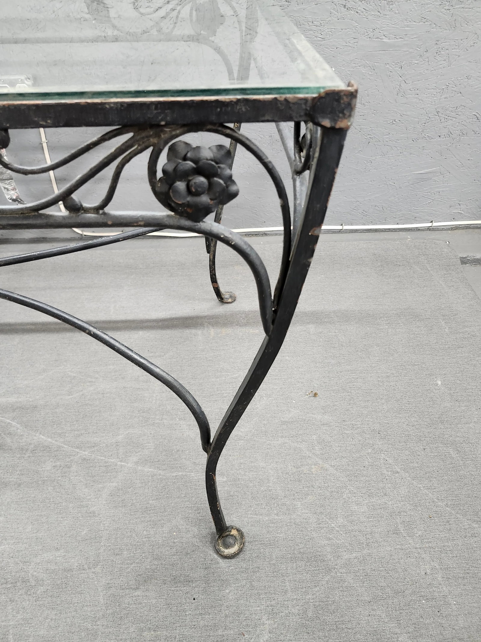 Vintage Wrought Iron Glass Top Salterini Dining Table, Attributed - 2