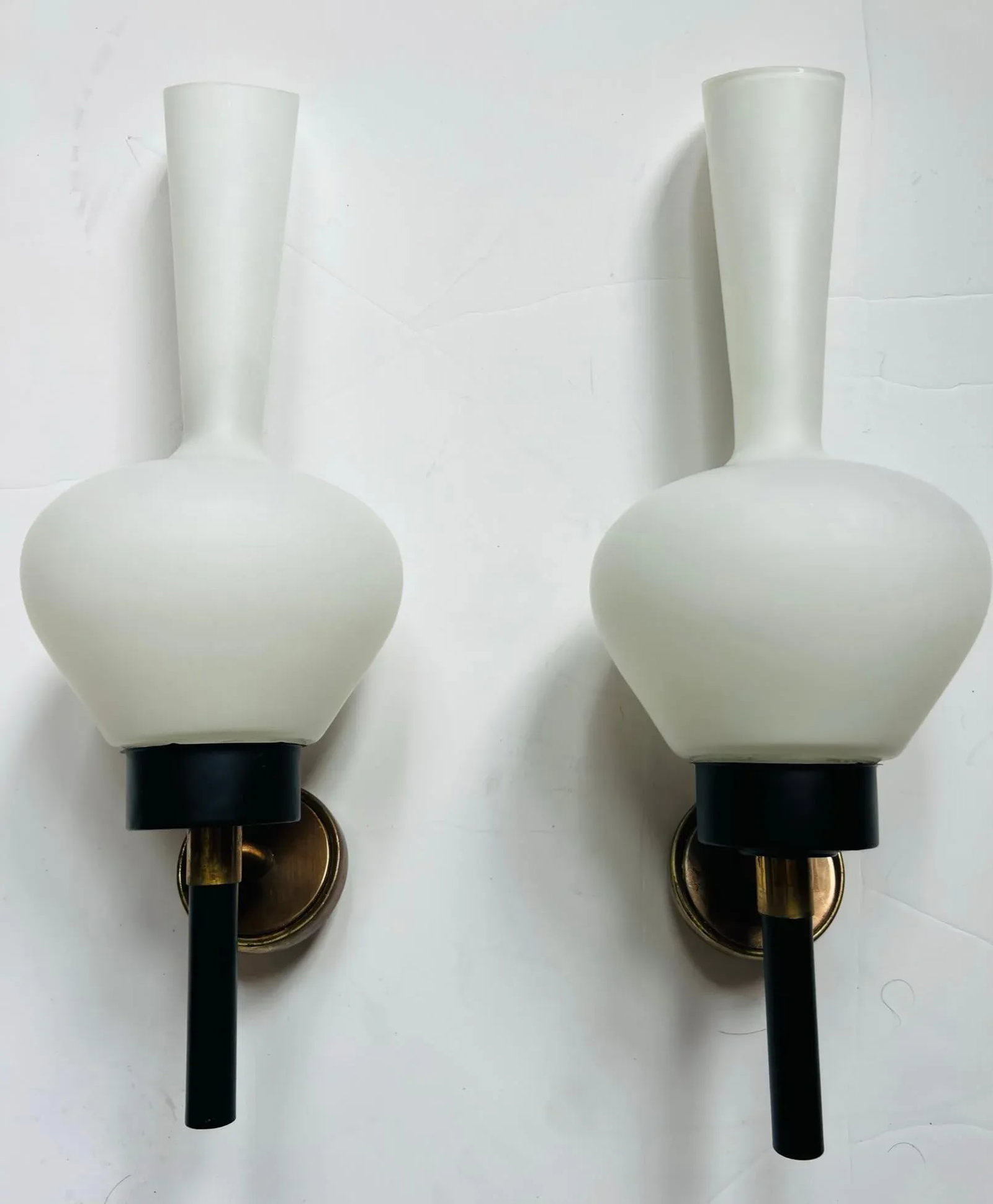 Large Grand French 1950s Mid Century Wall Lamps - A Pair - 5