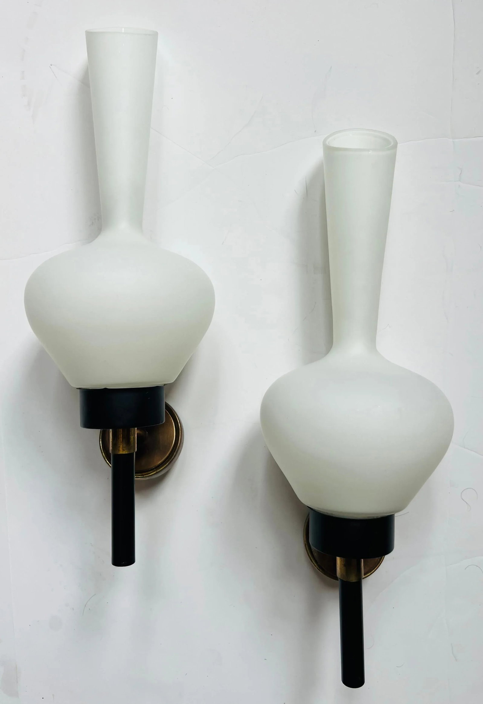 Large Grand French 1950s Mid Century Wall Lamps - A Pair - 6