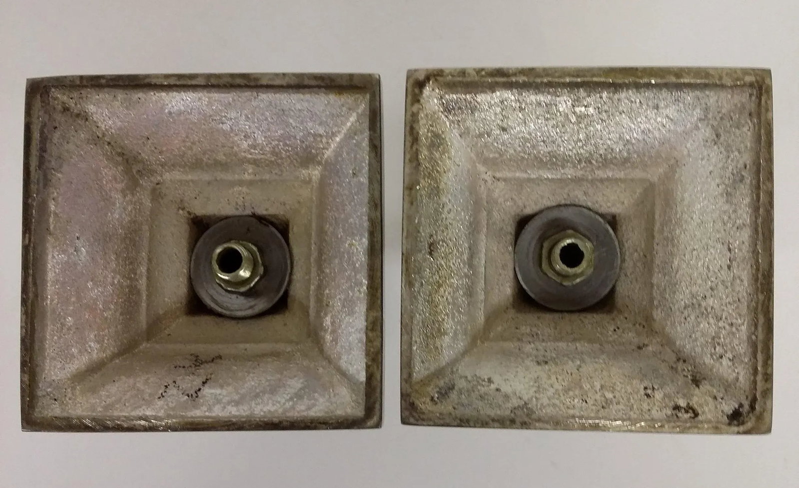 1940s Vintage Brass-Silver Candle Holders - a Pair - 11