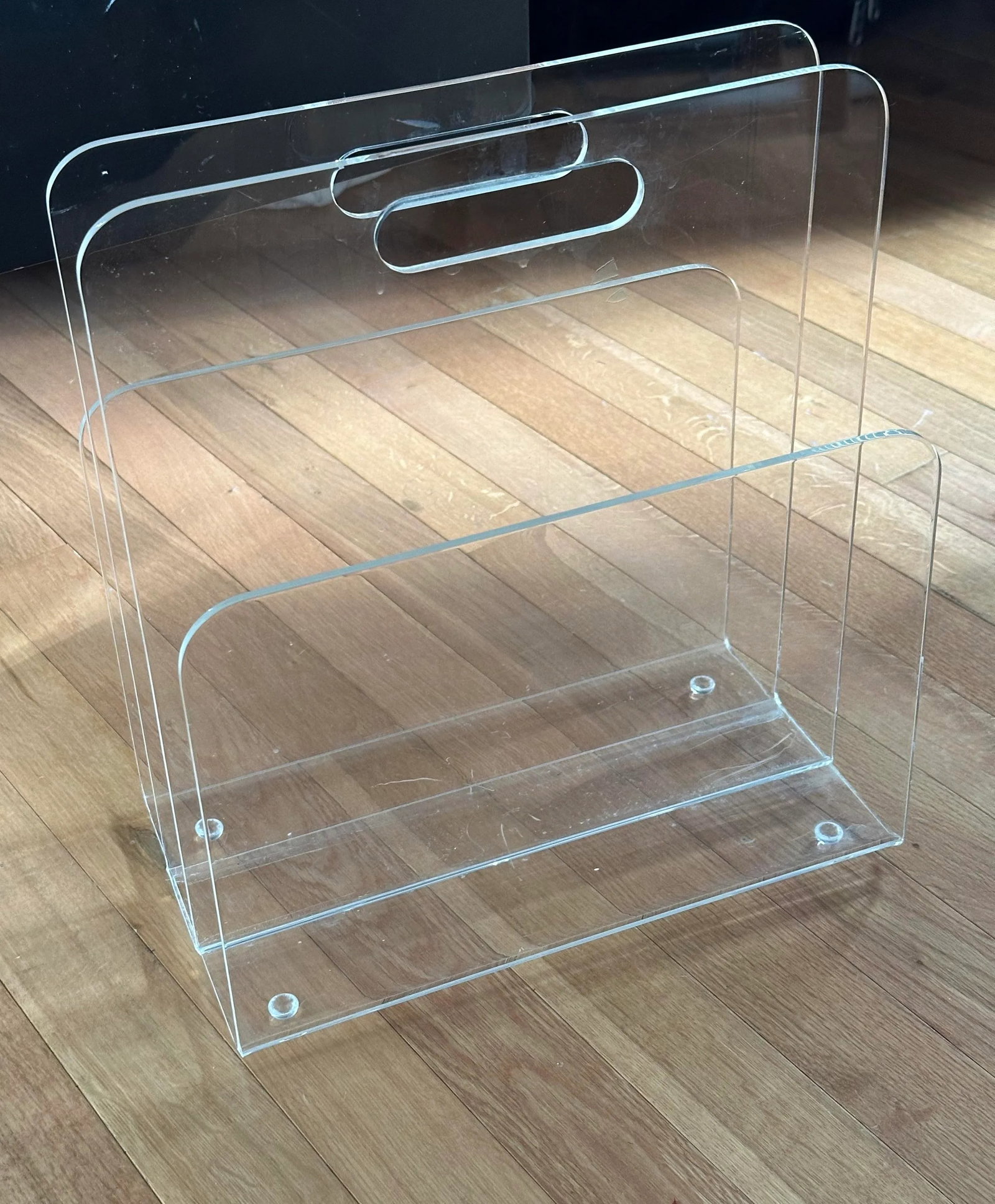 Vintage Mid Century Modern Lucite Magazine Rack - 5