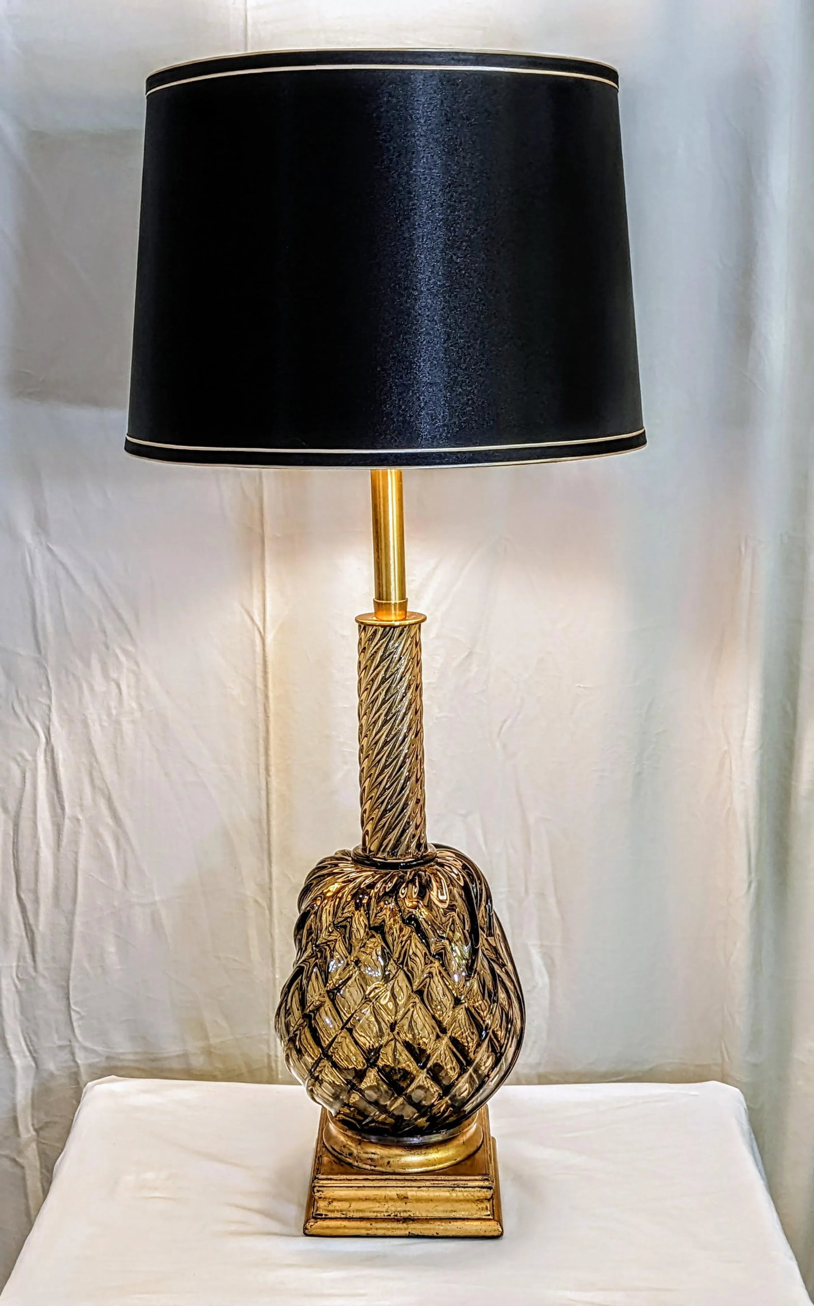 Carlo Scarpa for Venini Diamante Murano Glass Table Lamp C. 1936 - 3