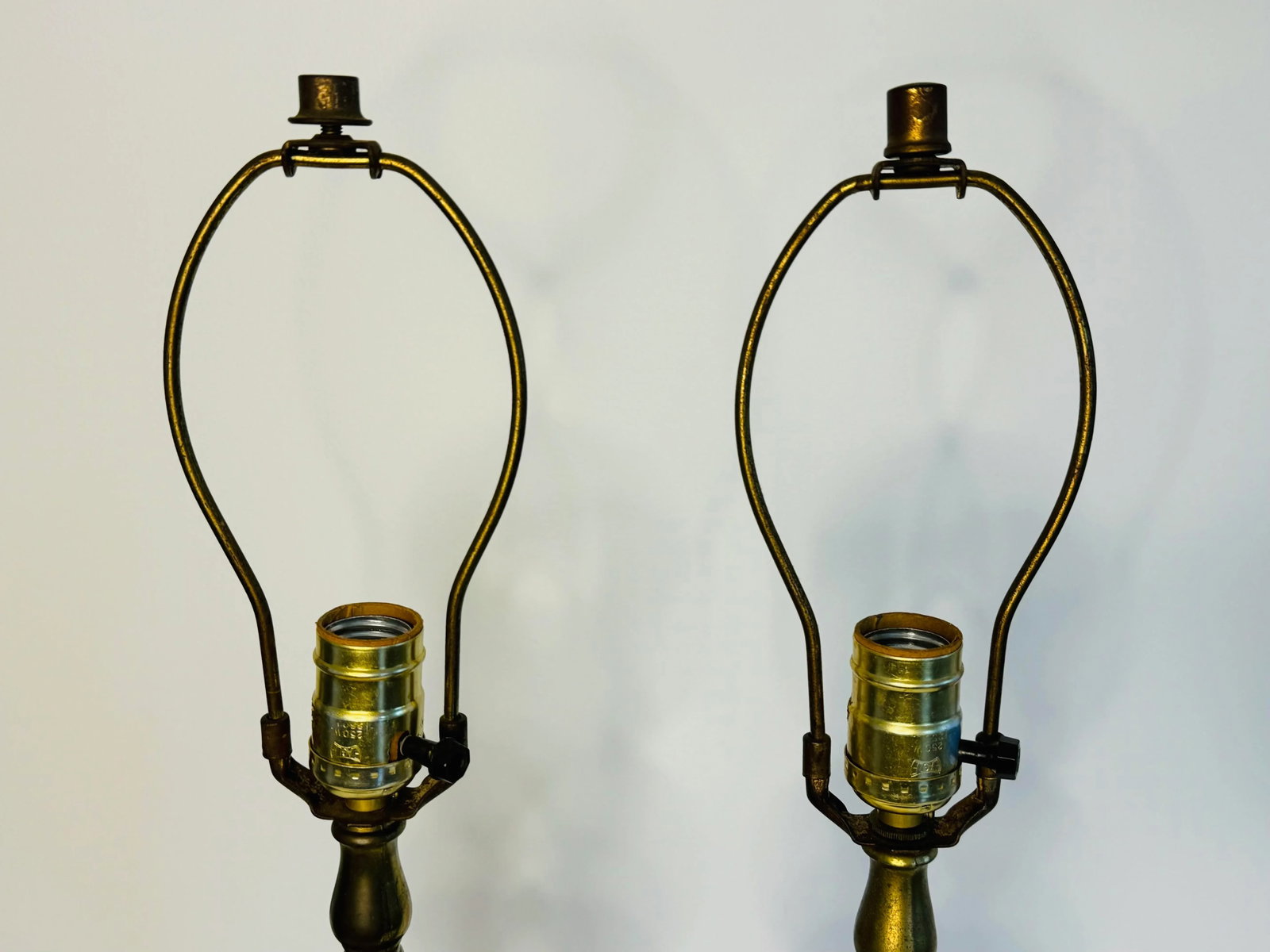 Vintage 1950s Solid Brass Claw Foot Table Lamps, a Pair - 3