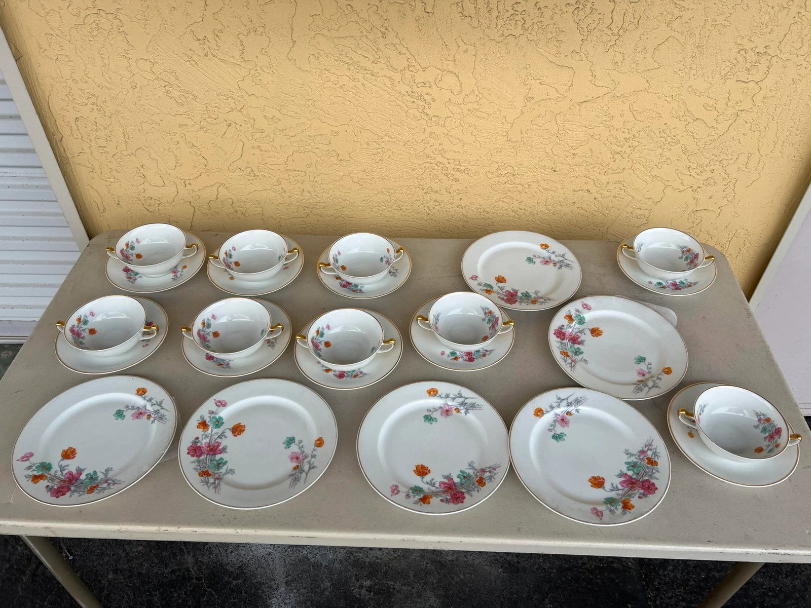 1920s Soup/Bouillon Bowl ,Saucer & Plate Set 24 Pieces - 10
