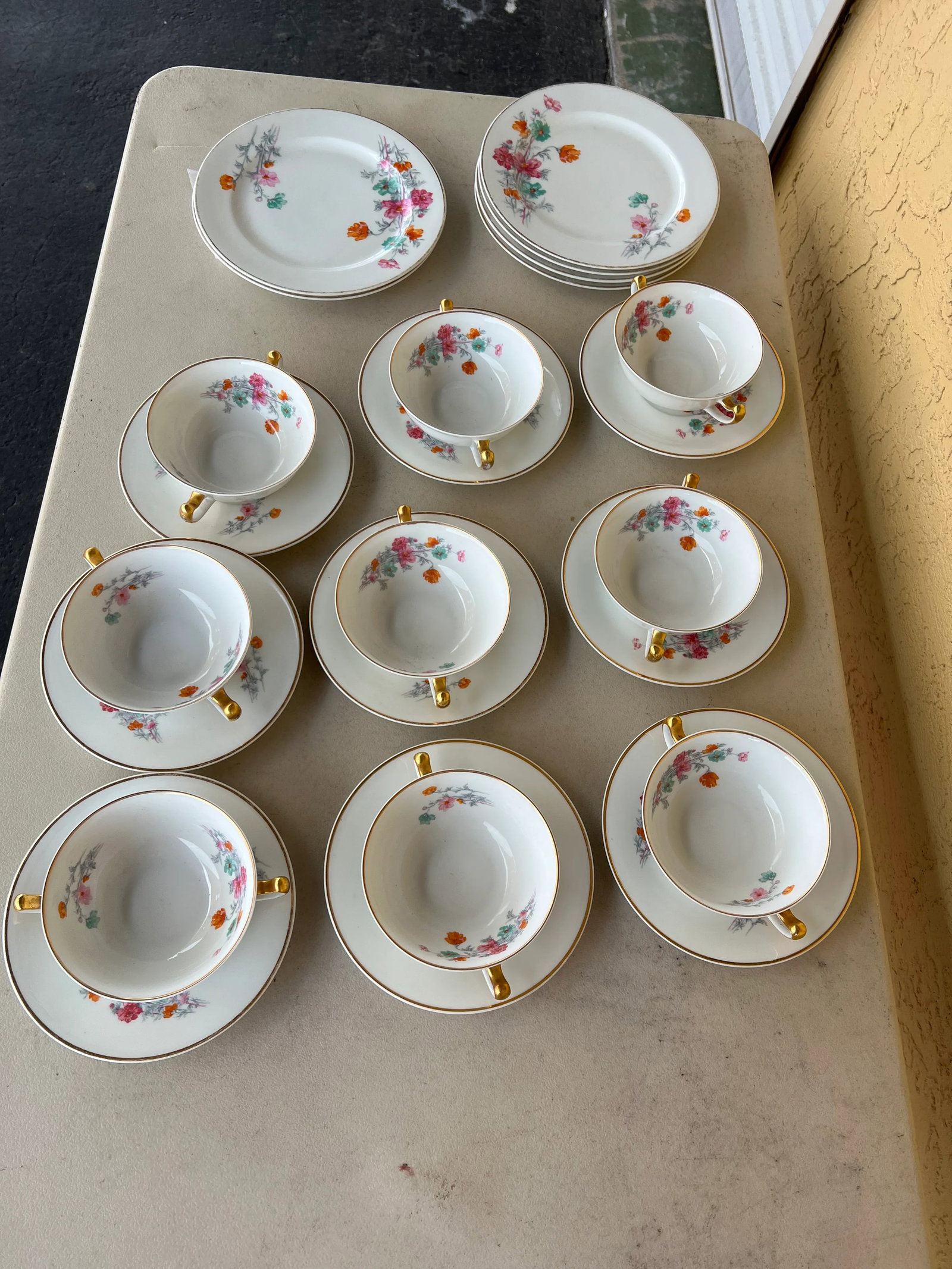 1920s Soup/Bouillon Bowl ,Saucer & Plate Set 24 Pieces - 5