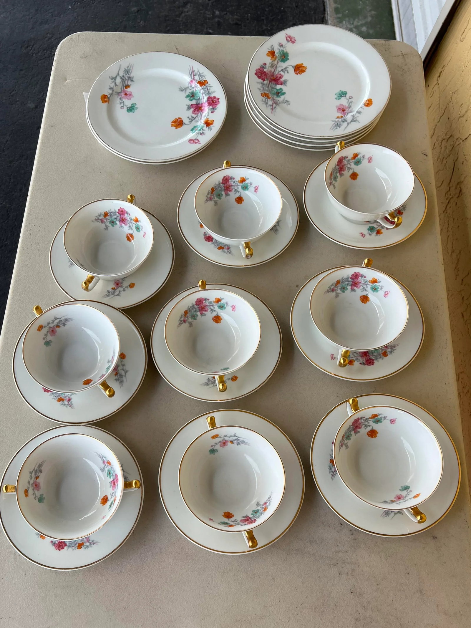 1920s Soup/Bouillon Bowl ,Saucer & Plate Set 24 Pieces - 7