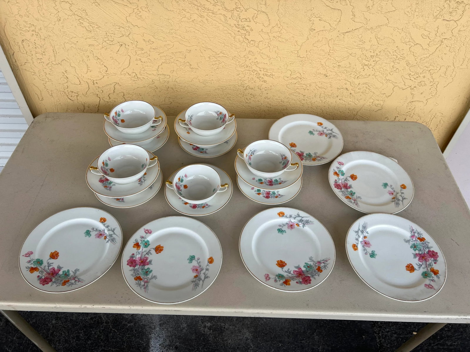 1920s Soup/Bouillon Bowl ,Saucer & Plate Set 24 Pieces - 9