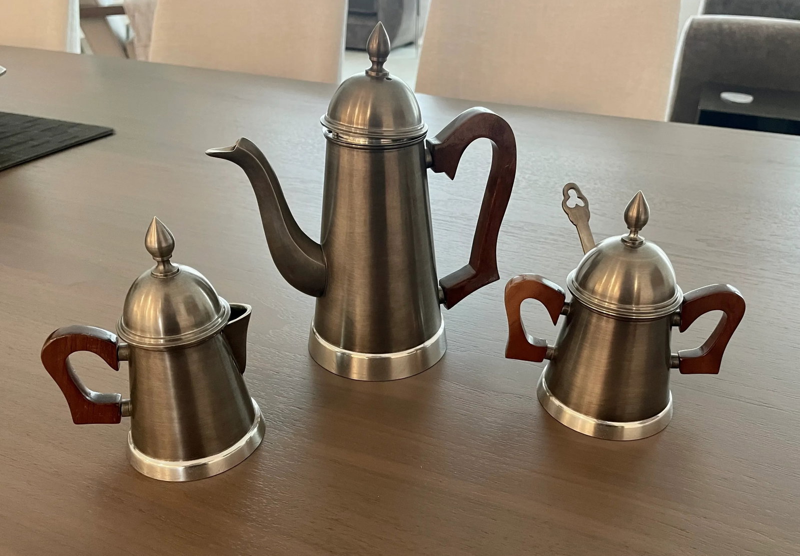1990s Brazilian Coffee/Tea Pot With Cream and Sugar - Set of 4 - 2