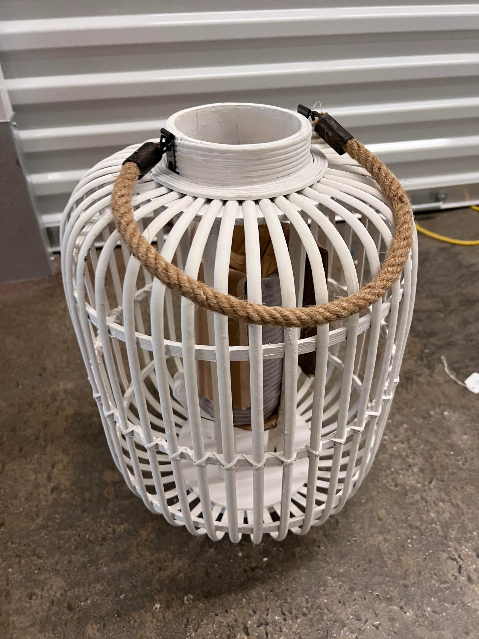 Sarreid White Rattan Lanterns - Set of 2 - 2